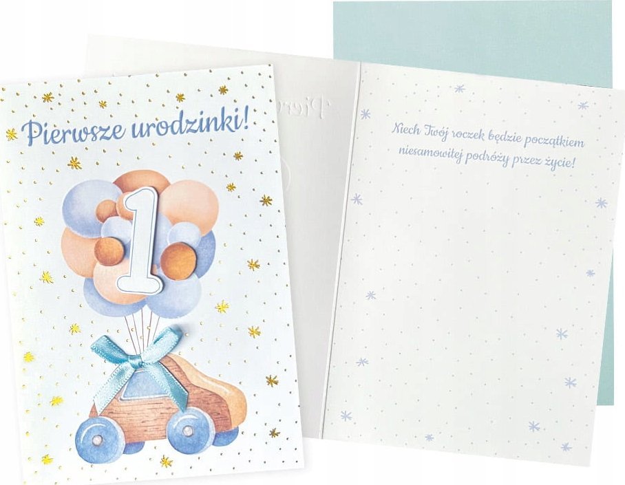 Yeku Karnet B6 Urodziny Roczek (autko)