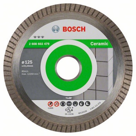 Bosch Tarcza tnąca diamentowa Best for Ceramic Extra-Clean Turbo 125 x 22mm - 2608602479