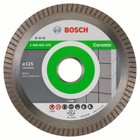 Bosch Tarcza tnąca diamentowa Best for Ceramic Extra-Clean Turbo 125 x 22mm - 2608602479