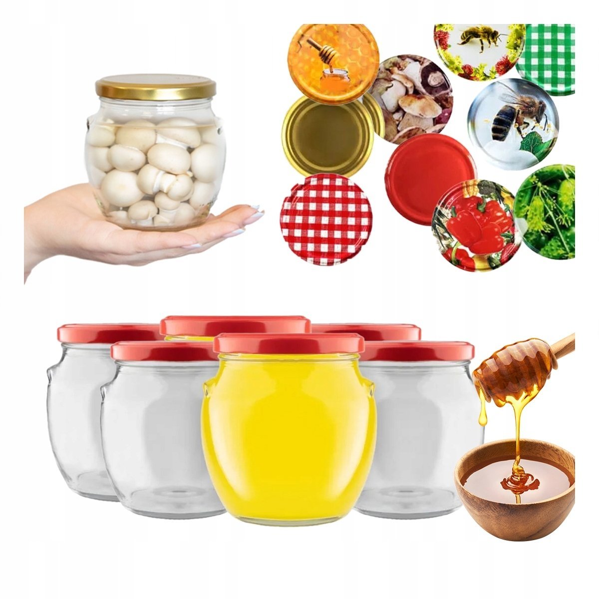 Kadax 50x Słoik Amfora 520ml WIECZKO