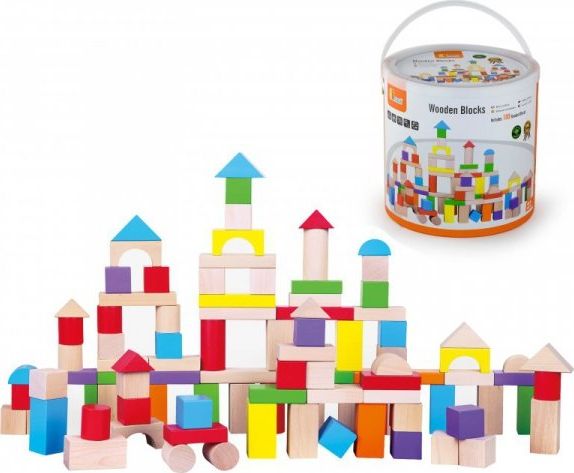 Viga Toys Viga 59697 Drewniane klocki -100 elementów