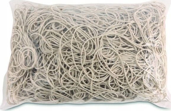 Office Products Gumki recepturki OFFICE PRODUCTS, średnica 100mm, 1,3x4mm, 60% kauczuku, 1000g, zgrzewka, białe