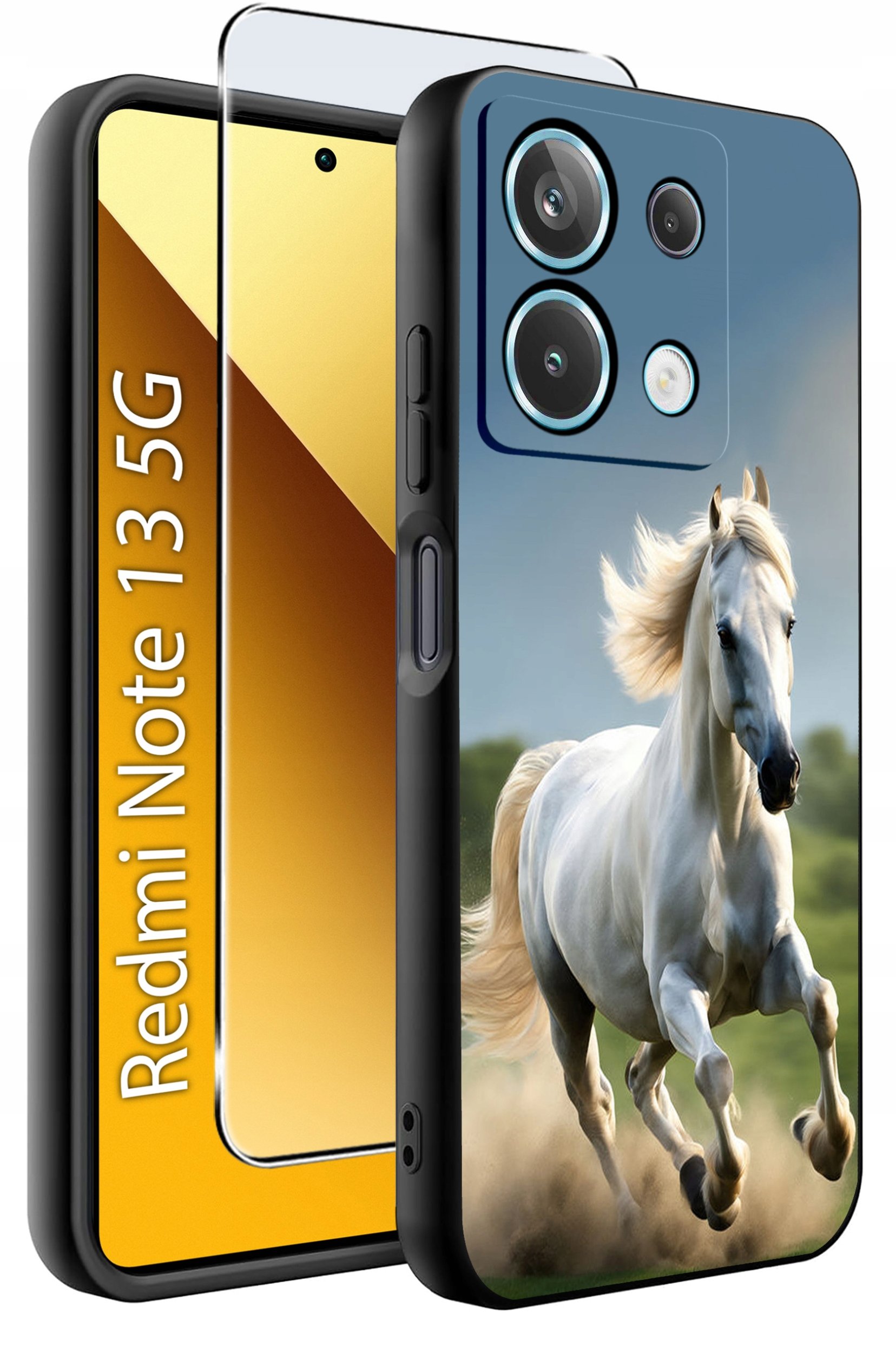 ETUI do Xiaomi Redmi Note 13 5G WZORY |SILIKONOWE MATT CASE +SZKŁO 9H