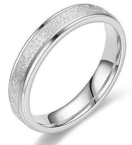 SREBRNA OBRĄCZKA ŚLUBNA PIERŚCIONEK STAL 316L r.17