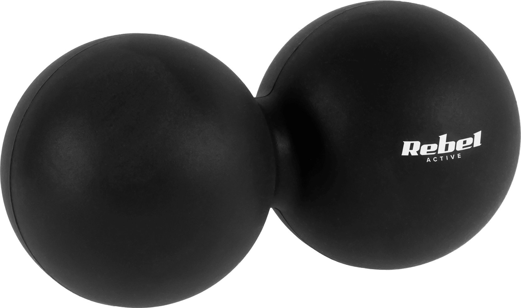 Rebel Duoball podwójna piłka do masażu 6.2cm, kolor czarny, materiał silikon, REBEL ACTIVE