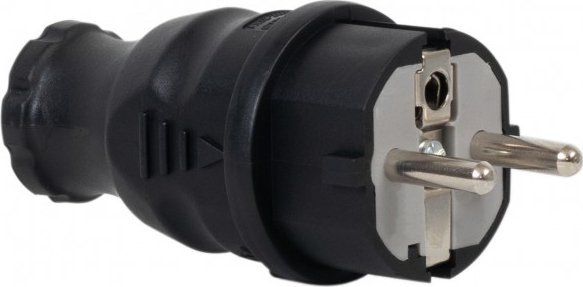 F-Elektro Wtyczka elektryczna do gniazdka gumowa czarna 16A 230V