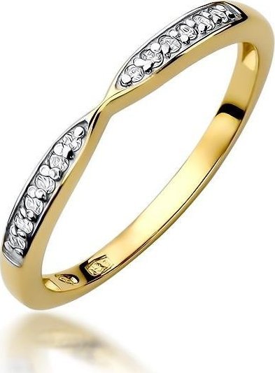 Best Diamonds złoty pierścionek z brylantem 0.10ct 21