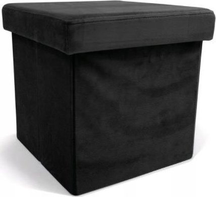 kontrast Pufa Perfect ze schowkiem Velvet Otwierana Czarna