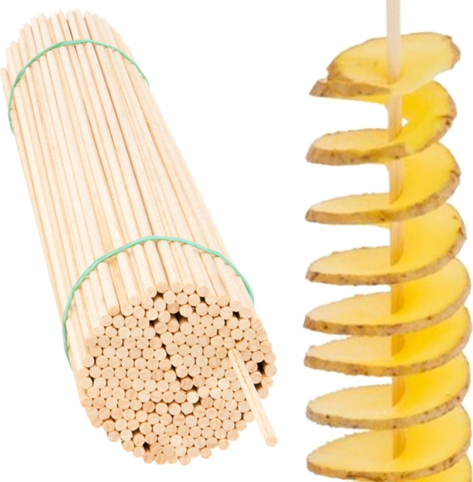 GSG24 Patyczki do zakręconych frytek ziemniaków bukowe 45cm/4mm 100szt