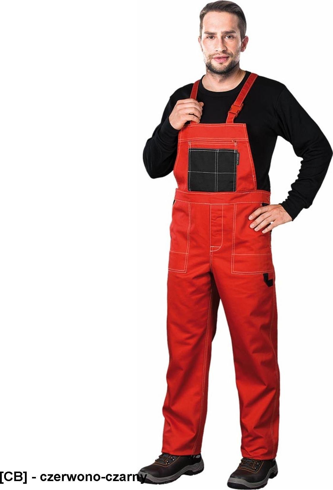 R.E.I.S. MMS - ogrodniczki ochronne - czerwono-czarny 54