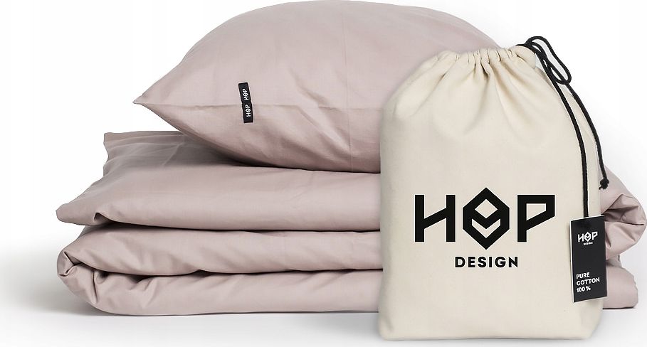 HOP DESIGN Pościel bawełna 140x200 oraz 1x70x80 Brudny Róż
