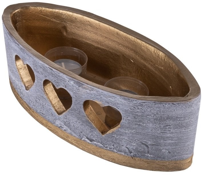 Donau Home Lampion owal Golden Heart, 270x95mm, grafitowy