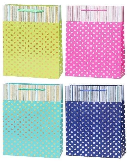 Torebka Lux 30x42x12cm kropki mix ROZETTE