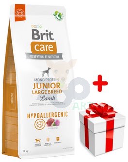 BRIT CARE Dog Hypoallergenic Junior Large Breed Lamb 12kg + niespodzianka dla psa GRATIS!