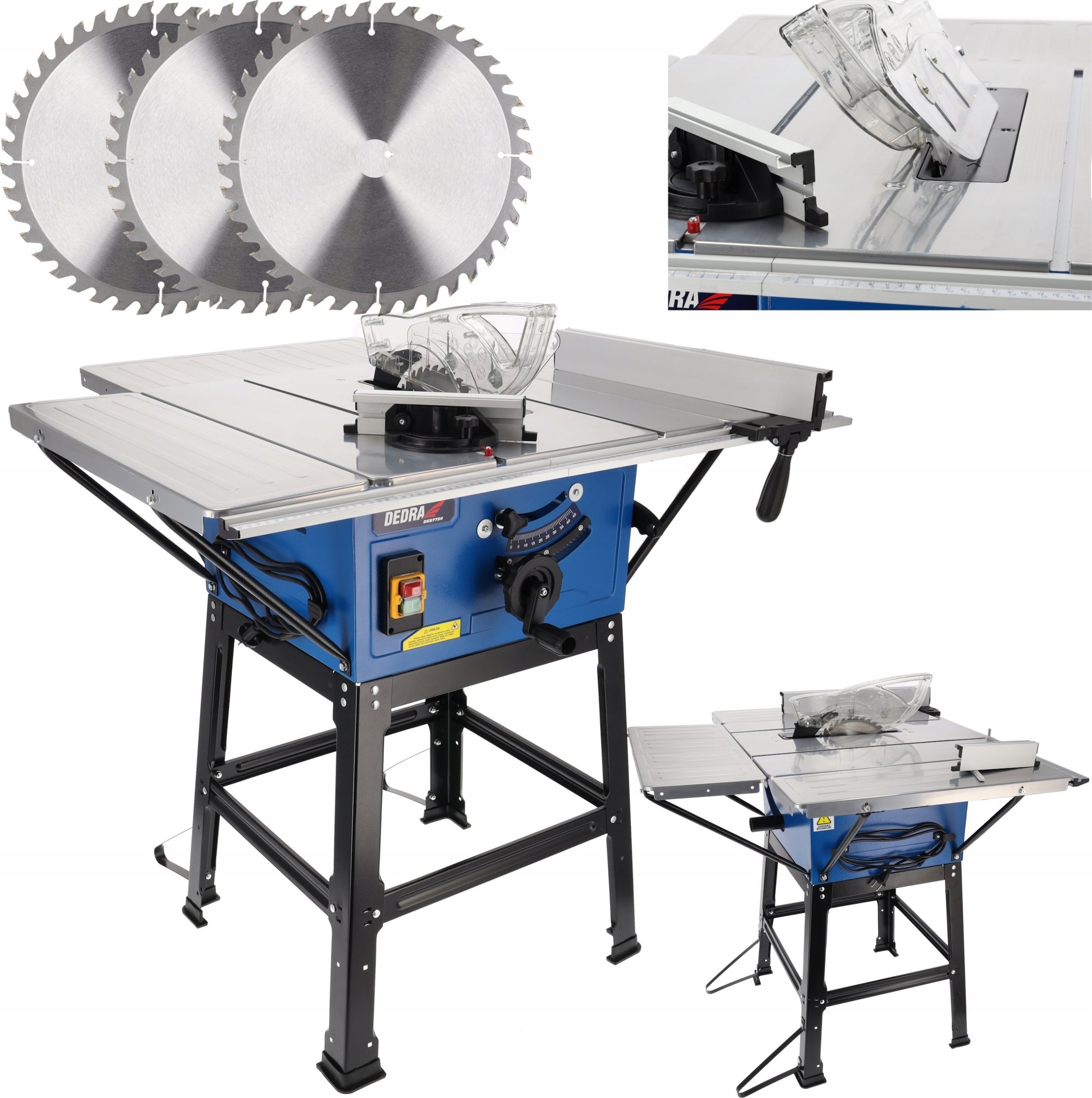 Pilarka tarczowa Dedra Pilarka do drewna 2000W, tarcza do drewna 24T, 40T, 60T