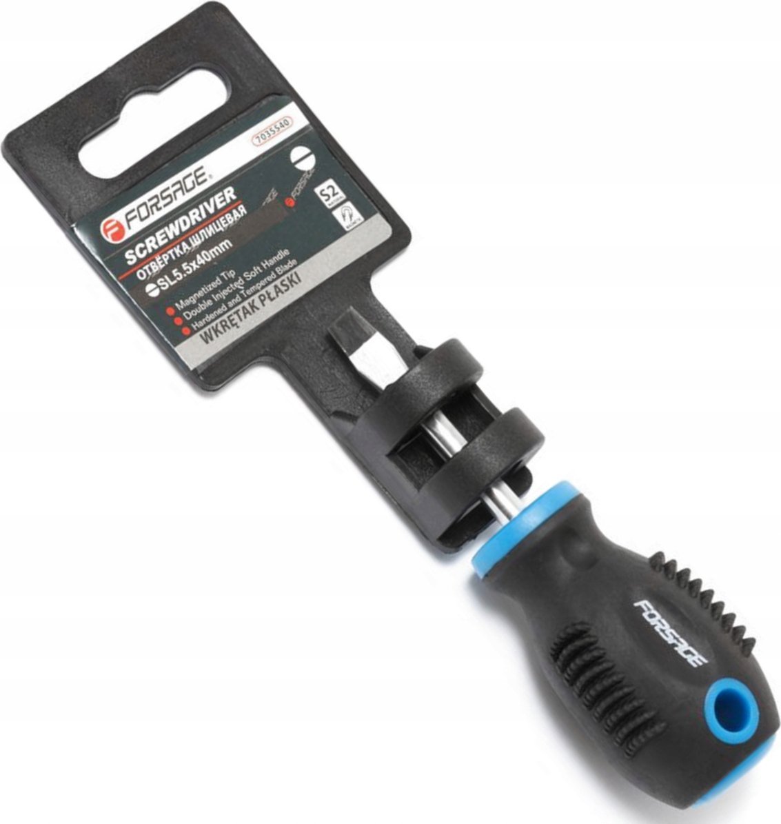 Forsage Śrubokręt szczelinowy magnetyczny"Profi" S2 5.5x40mm,