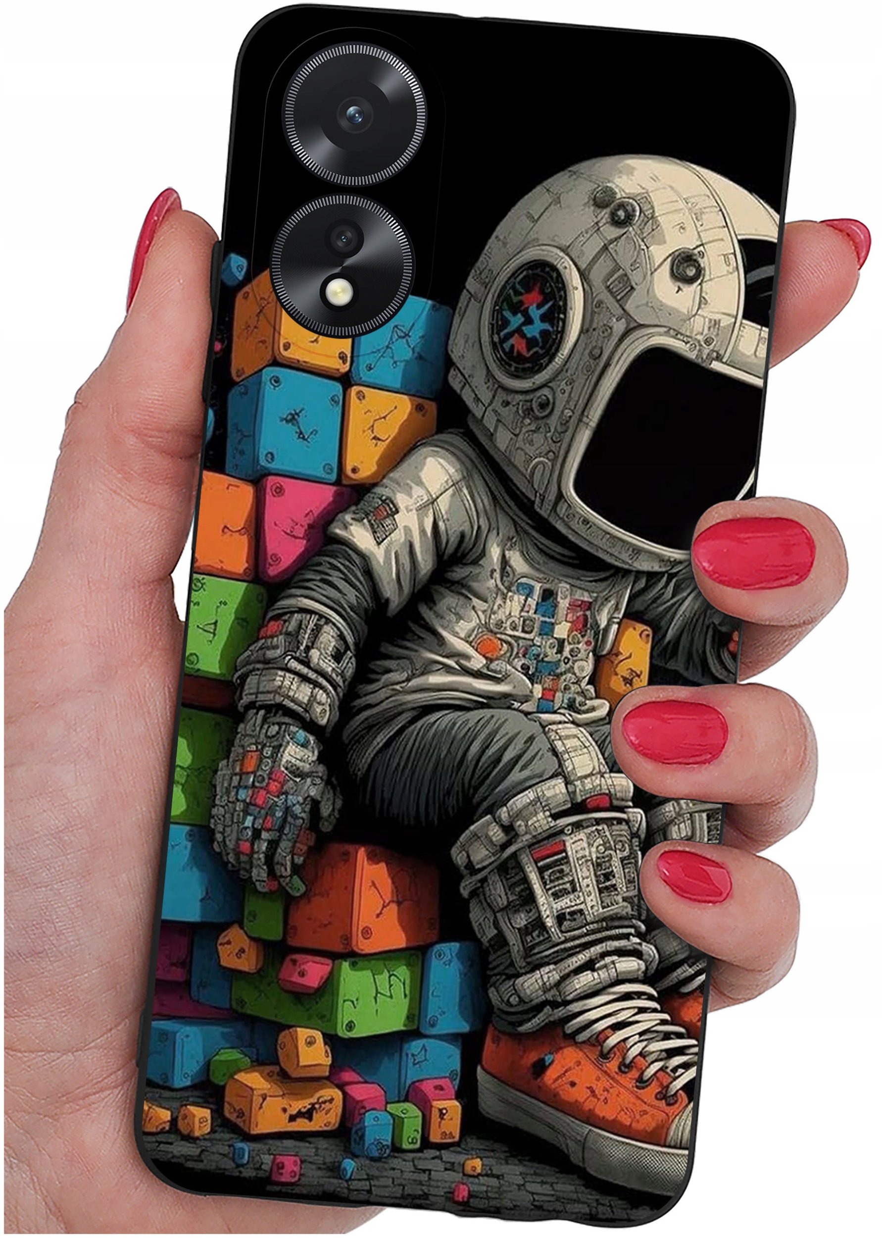 ETUI do Oppo A38 4G WZORY |SILIKONOWE MATT CASE + SZKŁO 9H