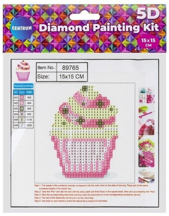 Norimpex Diamentowa mozaika 5D - Babeczka 15x15 89765