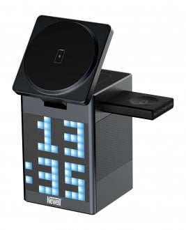 Ładowarka MagSafe z głośnikiem i wyświetlaczem Newell induOne MagPlay do 3 urządzeń mobilnych