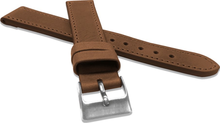 Lavvu LAVVU Brązowy szyty pasek SPORT z luksusowej skóry Top Grain - 16