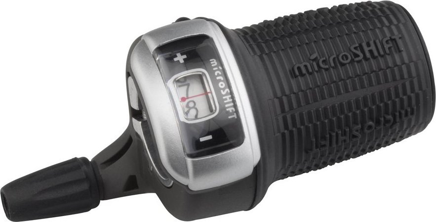 Microshift Manetka MICROSHIFT, Prawa, 9.rzędowa, Kompatybilna z Shimano, Twist Shifter, Optyczny Wskaźnik Przełożeń (NEW)