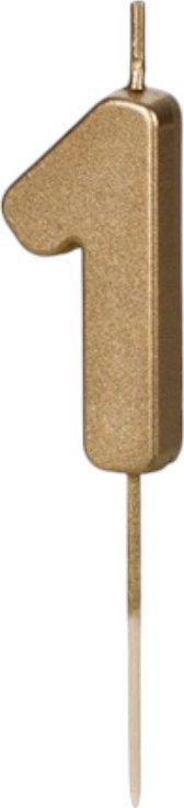 Świeczka urodz.Cyferka 4 4,5cm złoty 32309