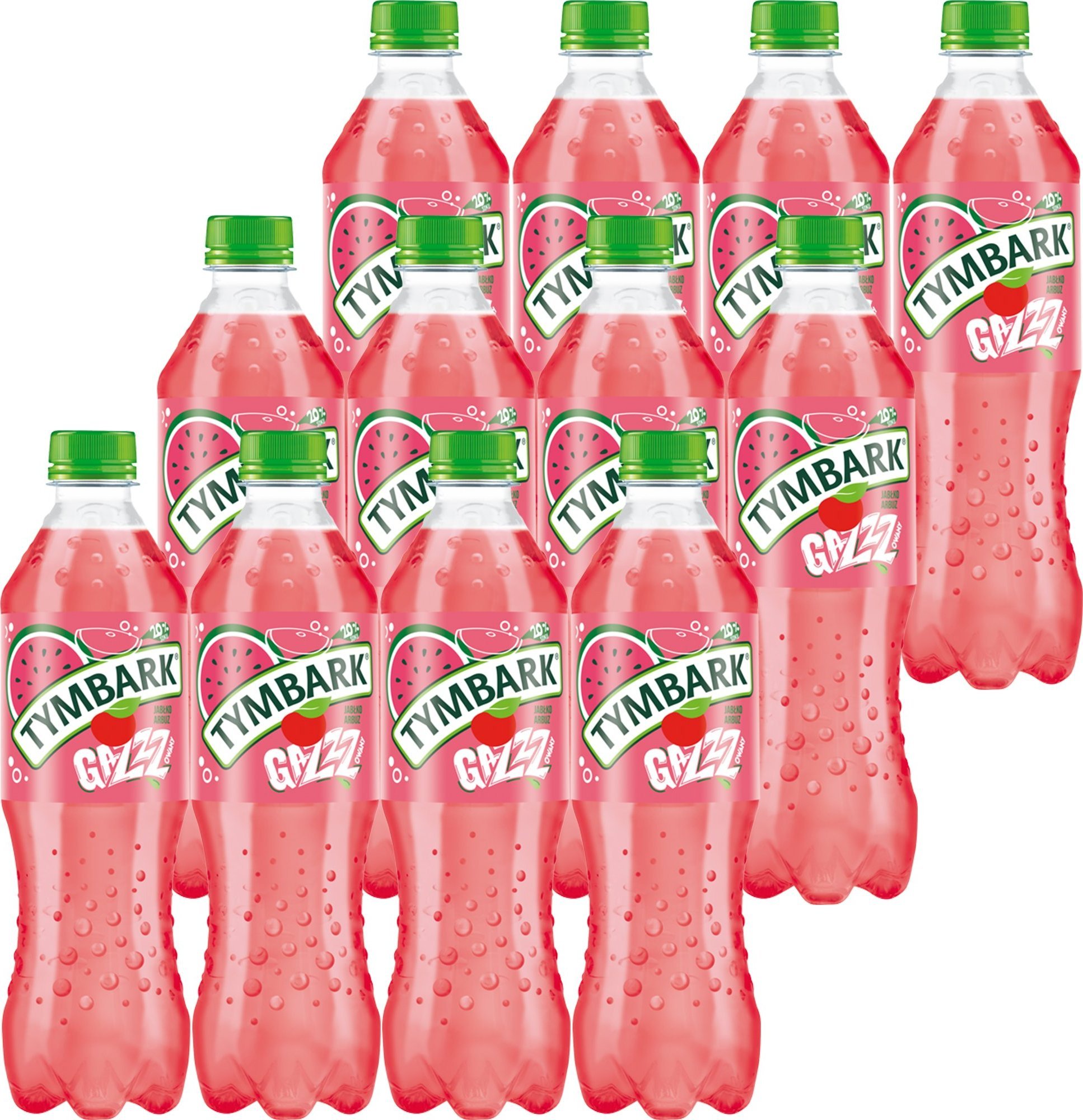 Tymbark Tymbark Gazzzowany Napój gazowany jabłko arbuz 500 ml x 12 sztuk