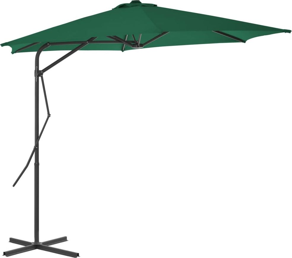 vidaXL Parasol ogrodowy na słupku stalowym 300cm zielony VidaXL