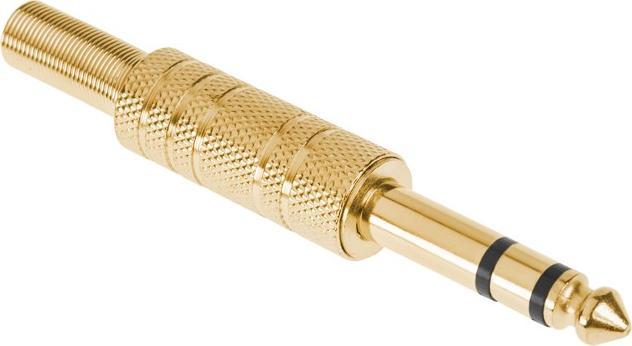 LP Wtyk Jack 6.3 stereo złoty