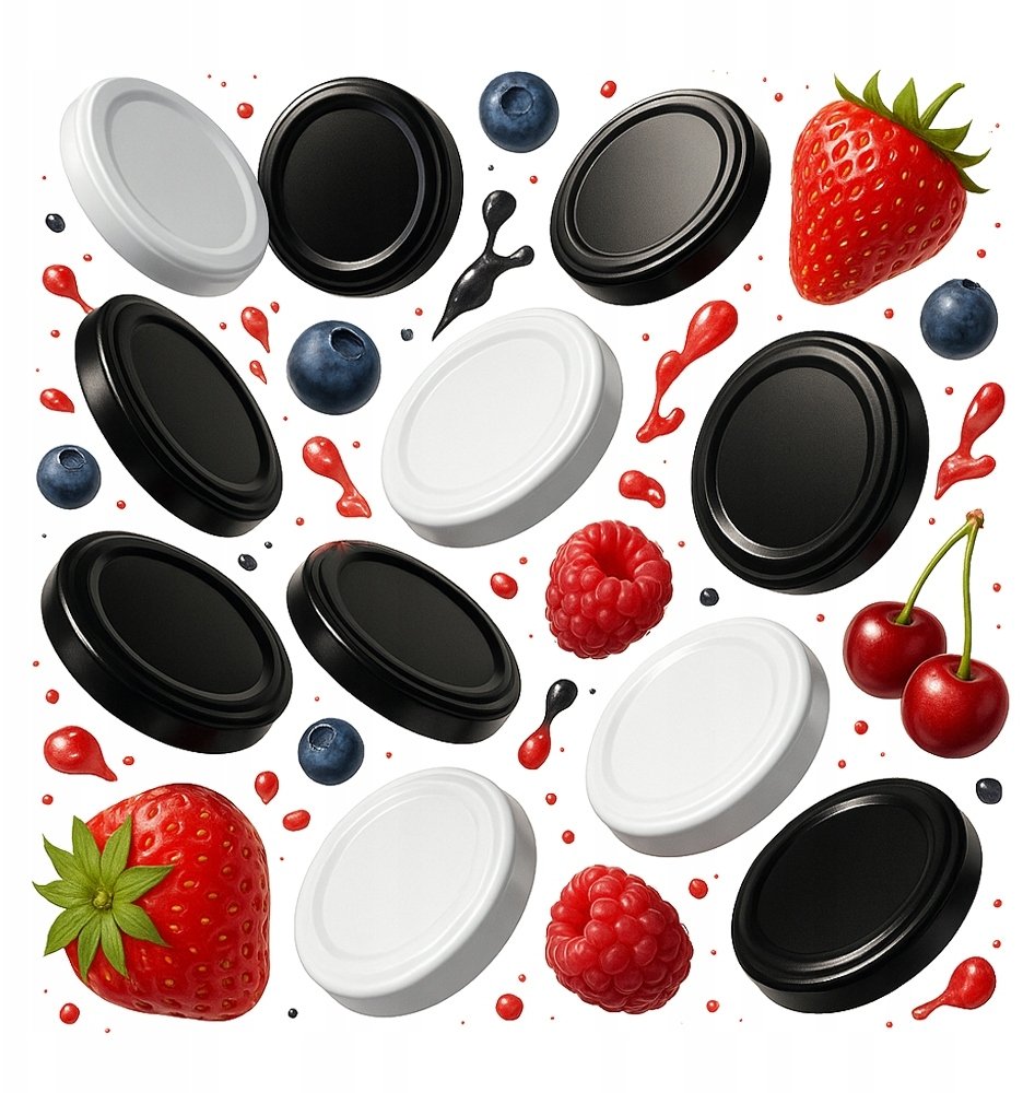 100x Wieczka Fi 63 mm Do Słoików Zakrętka Na Dżemy Konfitury Przetwory FI63