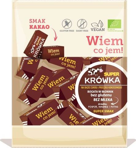 SUPER KRÓWKA Krówki bezmleczne kakaowe bezglutenowe BIO* 150 g Super Krówka