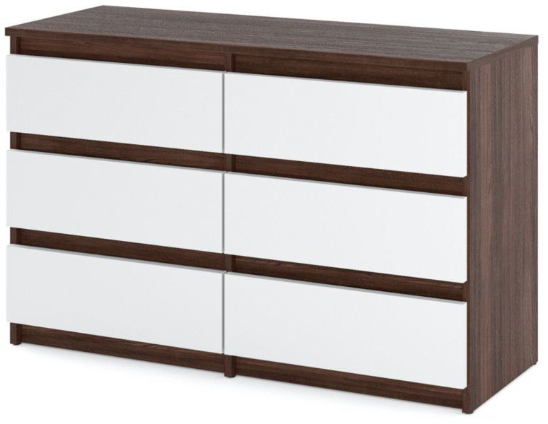 Komoda 6 Szuflad Do Salonu 100cm Hugo Nowoczesna Szafka Rtv Wenge Biały