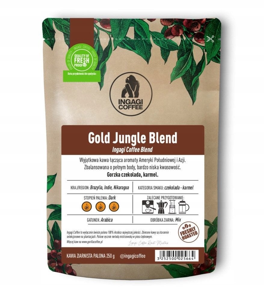 Kawa ziarnista Ingagi Coffee Gold Jungle Blend 1kg