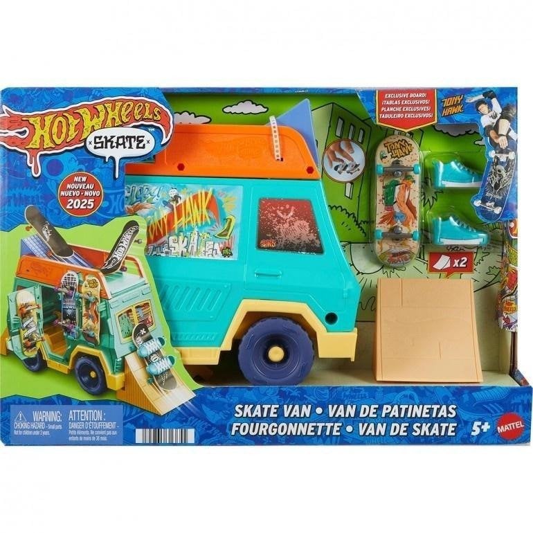 HOT WHEELS Set - Skateboarder Bus Inspired by Tony Hawk (JGG91)