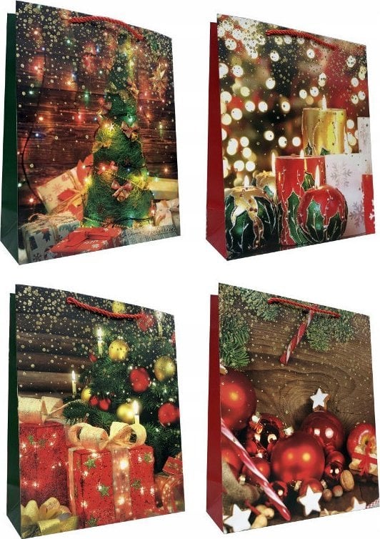 JU-PITER Torebka prezentowa świąteczna 349B 26x32x10cm mix cena za 1 szt