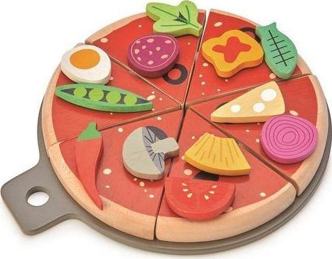 Tender Toys Tender Leaf Toys - drewniana pizza z dodatkami