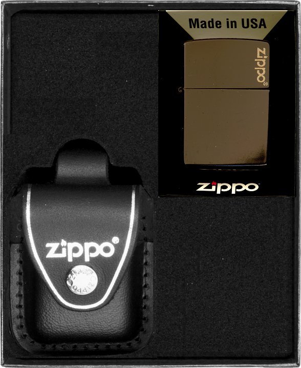 Zestaw ZIPPO Zapalniczka BROWN MATTE LOGO Prezentowy No3