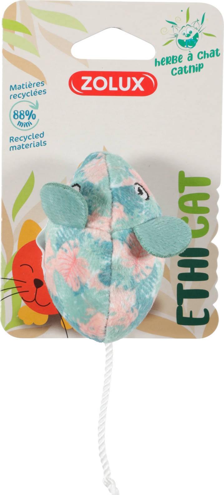 Zolux ZOLUX Zabawka dla kota ETHICAT mysz, liście