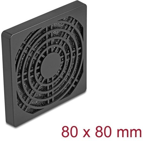 DELOCK Luftergitter mit Staubfilter 80 x 80mm schwarz