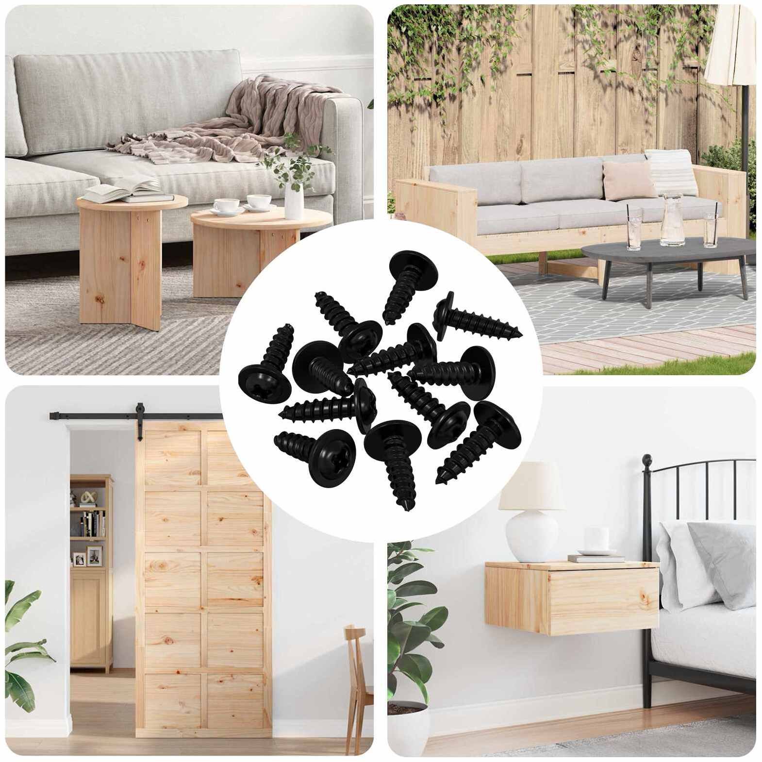 vidaXL Wsuwany gwóźdź 12 pcs Czarny 3,5 x 12 mm Żelazo