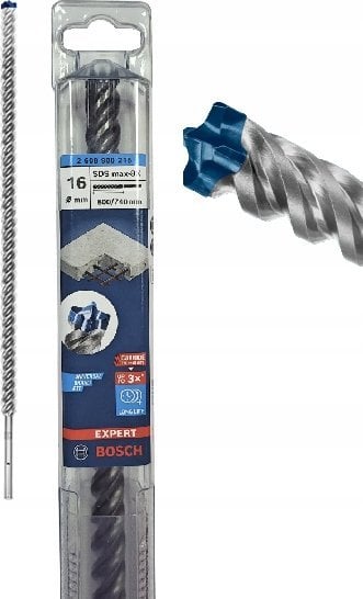 Wiertło Bosch BOSCH SDS max-8X 16x600x740mm - 2608900216 EXPERT RANGE