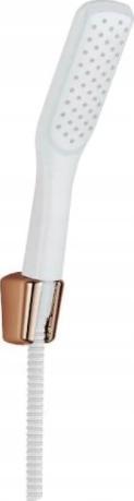 Zestaw prysznicowy Kuchinox Zestaw natryskowy słuchawka Alanis biały/różowe złoto