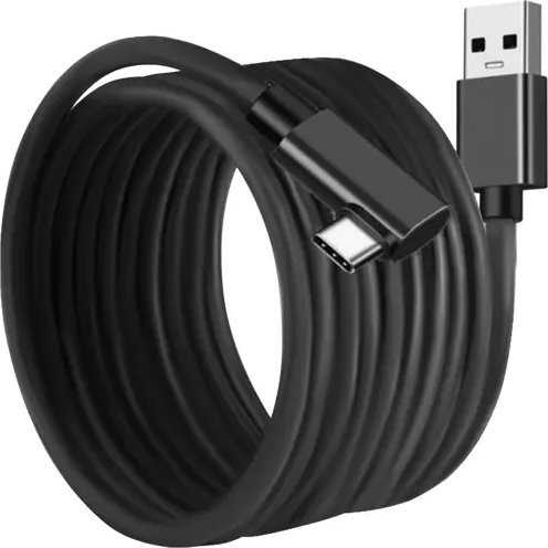 Kabel USB Izoxis USB-A - USB-C 5 m Czarno-biały