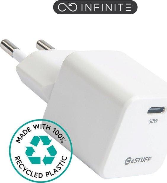 Ładowarka eStuff eSTUFF ES637027-BULK ładowarka do urządzeń przenośnych Smartfon Biały Prąd przemienny Szybkie ładowanie Wewnętrzna