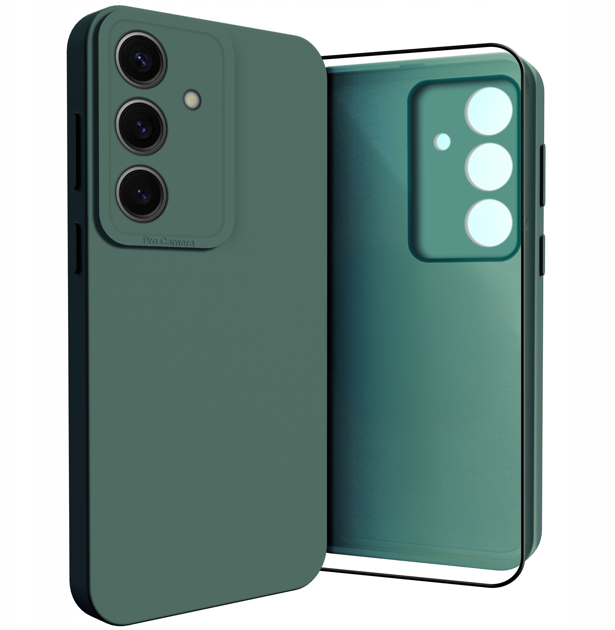 Etui do Samsung Galaxy S24 (Osłona Kamery, Zielone, Plecki, Case) Szkło