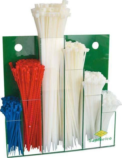 Sapiselco Asortyment opasek kablowych z nylonu na ekspozytorze sciennym 600-czesc. SapiSelco