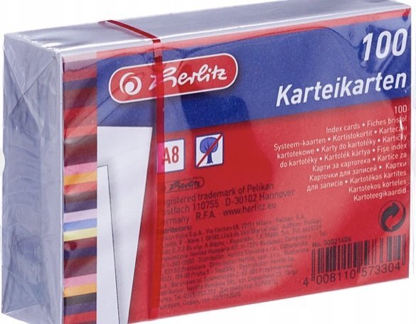 Herlitz Karta indeksowa A8 pusta ws hf zapakowane mit zrywka