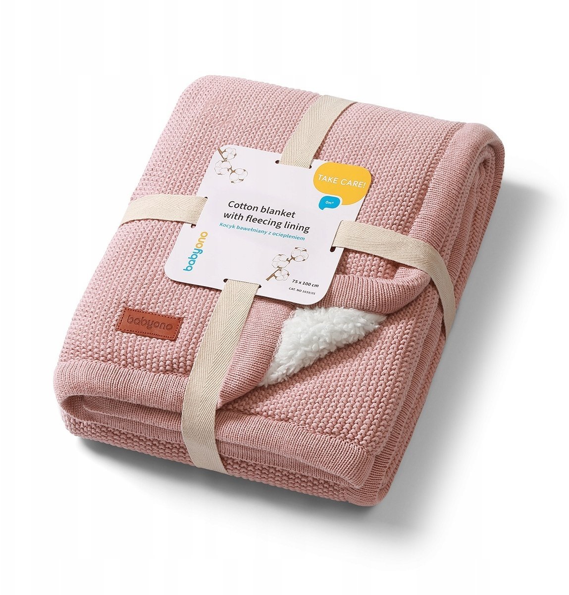 PurePower BABY ONO 1659/01 kocyk bawełniany z ociepleniem różowy