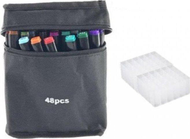 Markery dwustronne alkoholowe w etui 48 + podstawka