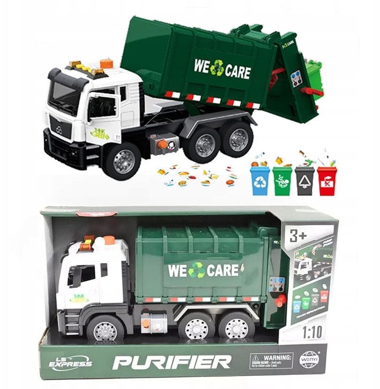 Auto śmieciarka zielona św/dźw 012740 92709